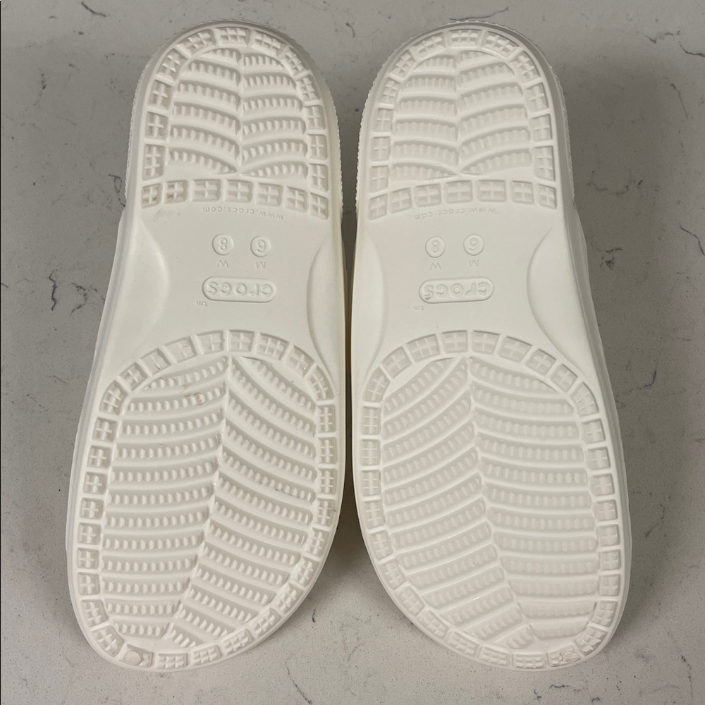 Crocs Classic 206761 Slide Sandals Unisex White Comfort Two-Strap Casual 8W - 6M - Picture 10 of 17